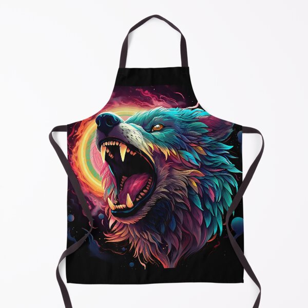 Item preview, Psychedelic Cosmic Roaring Wolf Art designed and sold by Amr Siam.