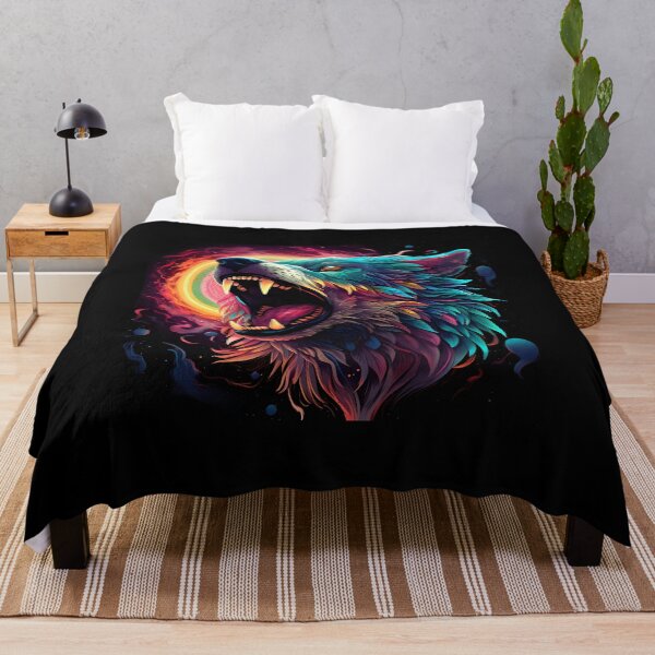 Item preview, Psychedelic Cosmic Roaring Wolf Art designed and sold by Amr Siam.
