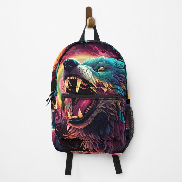 Item preview, Psychedelic Cosmic Roaring Wolf Art designed and sold by Amr Siam.