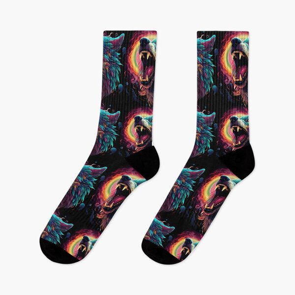 Item preview, Psychedelic Cosmic Roaring Wolf Art designed and sold by Amr Siam.