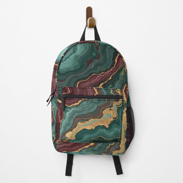 Item preview, Emerald & Burgundy Gold Vein Marble Pattern designed and sold by Wordsmith-Wear.