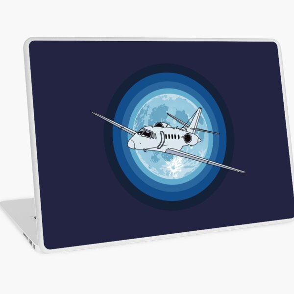 Aperçu de l'œuvre Jet Cessna Citation volant de nuit Conception aéronautique créée et vendue par skye-studio.