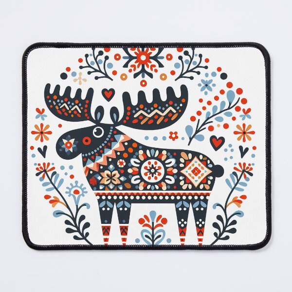 Item preview, Majestic Autumn Folk Moose - Scandinavian Folk Art by heidiannemorris © designed and sold by FOLK ART FUSION by heidiannemorris.