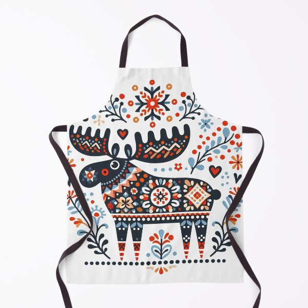 Item preview, Majestic Autumn Folk Moose - Scandinavian Folk Art by heidiannemorris © designed and sold by FOLK ART FUSION by heidiannemorris.
