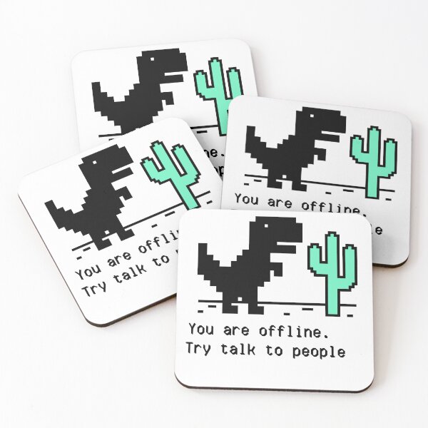 Item preview, Offline Dinosaur – Retro Pixel Cactus Game Meme Art designed and sold by MOTAS Graphics .