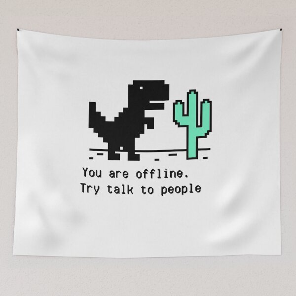 Item preview, Offline Dinosaur – Retro Pixel Cactus Game Meme Art designed and sold by MOTAS FASHION .
