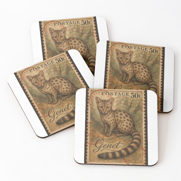 Item preview, Vintage Genet Postage Stamp – Exotic Wildlife Collectible Art designed and sold by ForeverPrintsOK.
