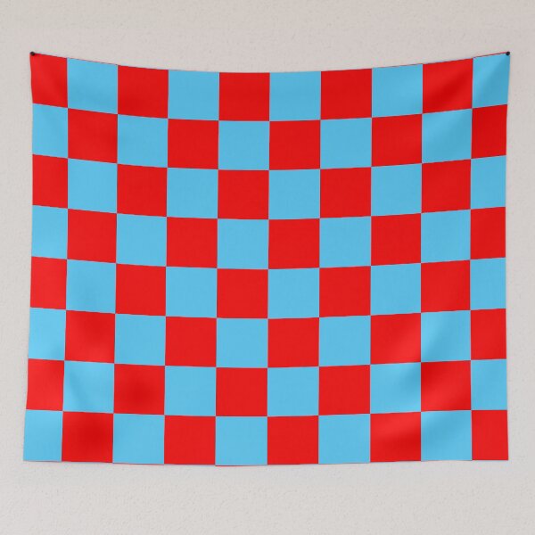 Item preview, Blue Red Checker tile Retro Mod pattern designed and sold by ModSupporters.