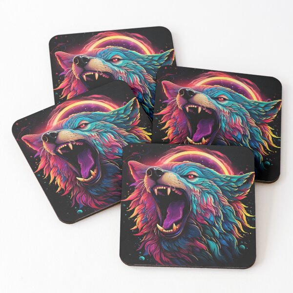Item preview, Neon Cosmic Wolf Roar designed and sold by Amr Siam.