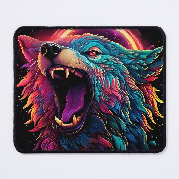 Item preview, Neon Cosmic Wolf Roar designed and sold by Amr Siam.