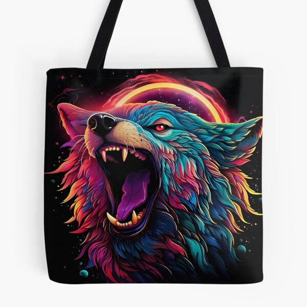 Item preview, Neon Cosmic Wolf Roar designed and sold by Amr Siam.