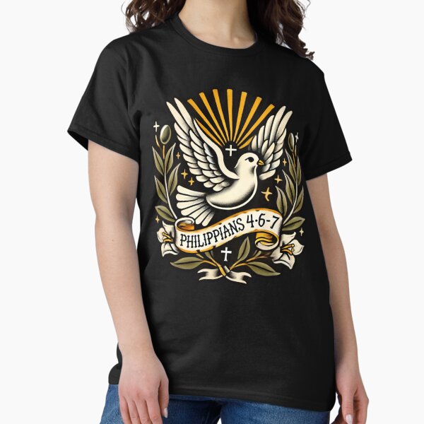 Item preview, Philippians 4:6-7 – Peace of God (Traditional Dove Tattoo Style) designed and sold by FollowTheLeader.
