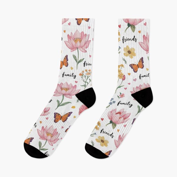 Item preview, Faith Family Friends Floral Seamless Pattern, POD Design, Butterfly and Heart Watercolor designed and sold by KlarkiteTees.