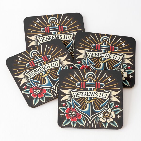 Item preview, Hebrews 11:1 – Faith Is the Anchor (Traditional Tattoo Flash) designed and sold by FollowTheLeader.