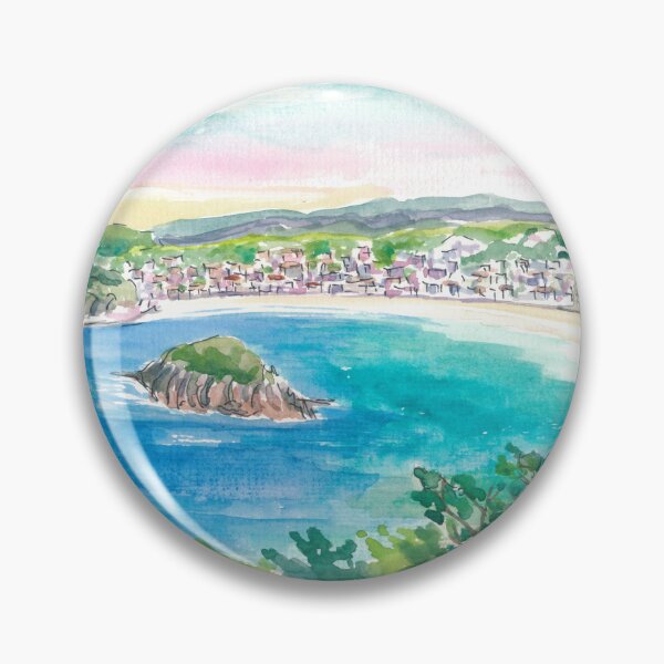 Item preview, Sunlit San Sebastián Bay with Sparkling Sea Views designed and sold by artshop77.