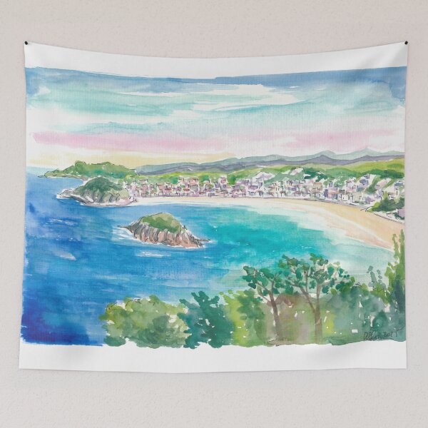 Item preview, Sunlit San Sebastián Bay with Sparkling Sea Views designed and sold by artshop77.