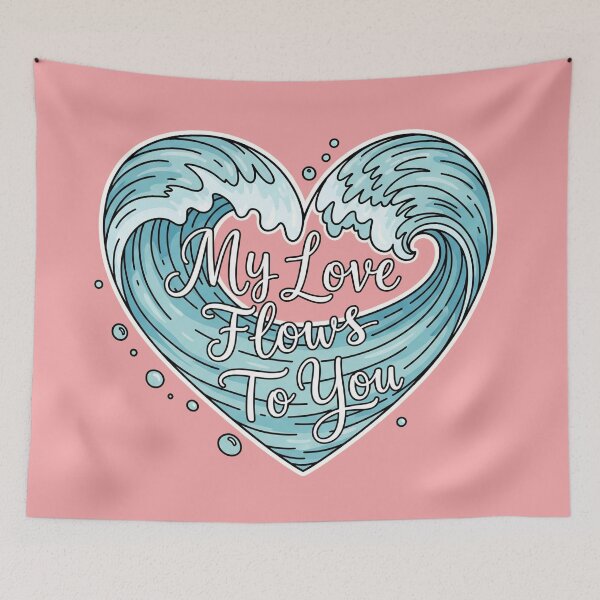 Item preview, My Love Flows To You Ocean Waves Heart designed and sold by Owcomm.
