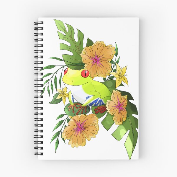 Item preview, frog in tropical flowers designed and sold by goosebun.