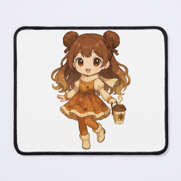 Item preview, Sweet Kawaii Girl in Chai Spice Dress designed and sold by Candie_Loudenfrau_Art.