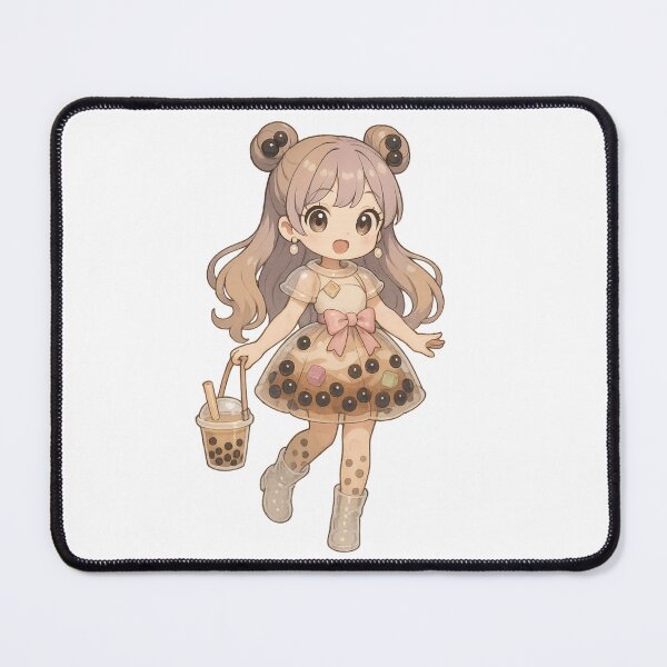 Item preview, Kawaii sweet girl with bubble tea dress designed and sold by Candie_Loudenfrau_Art.