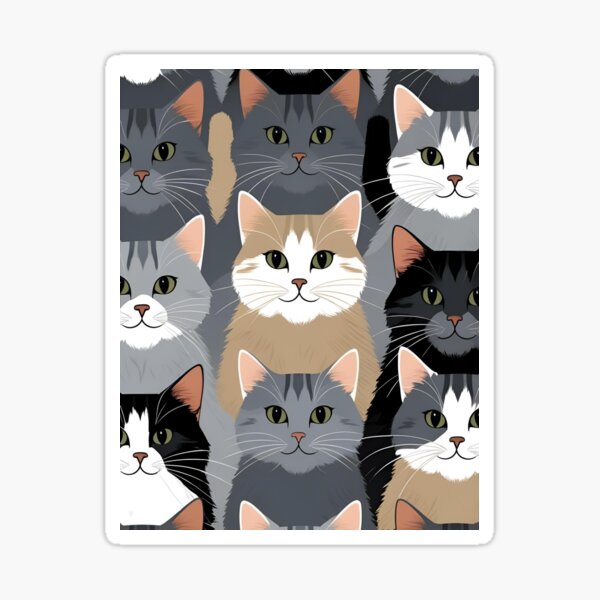 Item preview, Gray cat pattern designed and sold by PatronesKawai.