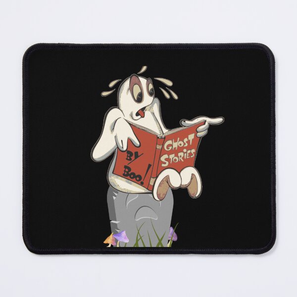 Item preview, Too Cute to Spook – Ghost on Gravestone Reading Scary Stories  designed and sold by RedDogStudio.
