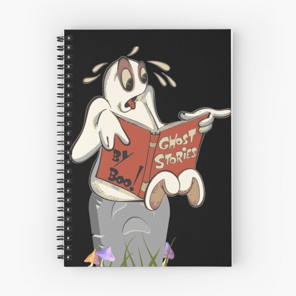 Item preview, Too Cute to Spook – Ghost on Gravestone Reading Scary Stories  designed and sold by RedDogStudio.