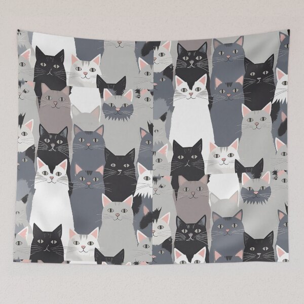 Item preview, Gray cat pattern designed and sold by PatronesKawai.