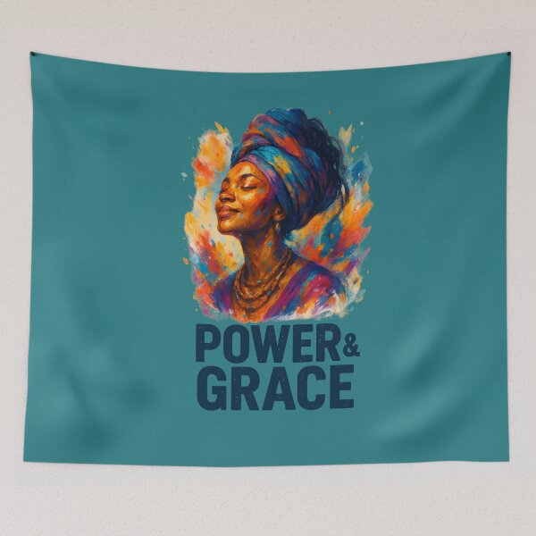 Item preview, Power & Grace – Vibrant African Woman Portrait in Abstract Oil Painting Style designed and sold by MatvHelen.
