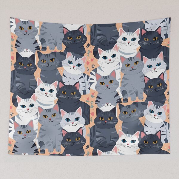 Aperçu de l'œuvre Motif chat gris créée et vendue par PatronesKawai.