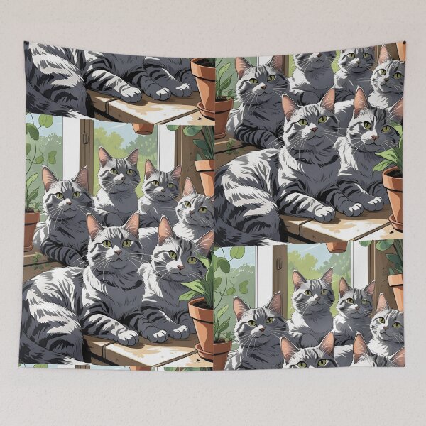 Item preview, Gray cat pattern designed and sold by PatronesKawai.