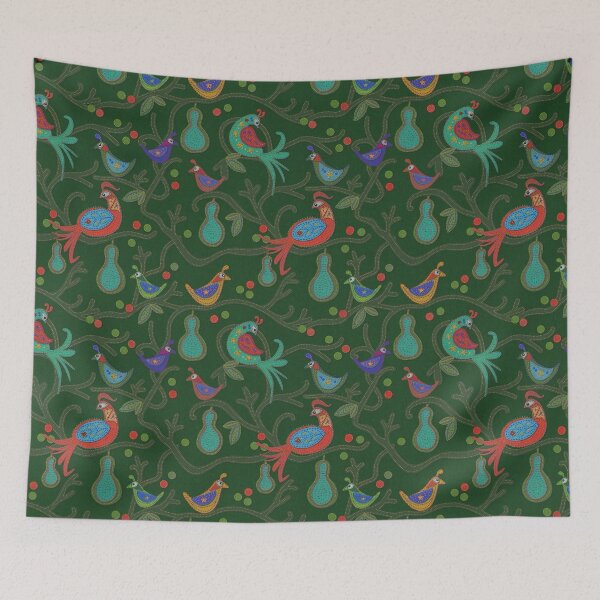 Item preview, Faux felted fancy birds Green designed and sold by Marcia and Ron Stacy Studios.