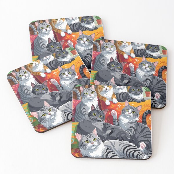 Item preview, Gray cat pattern designed and sold by PatronesKawai.