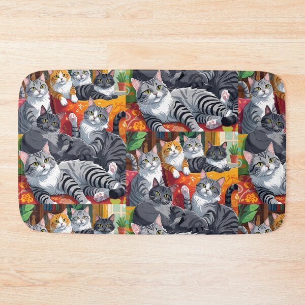 Item preview, Gray cat pattern designed and sold by PatronesKawai.