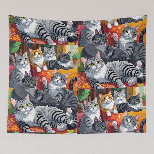 Item preview, Gray cat pattern designed and sold by PatronesKawai.