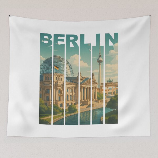 Item preview, Greetings from BERLIN Germany - Modern Colorful City View designed and sold by Earth Celebration Designs.