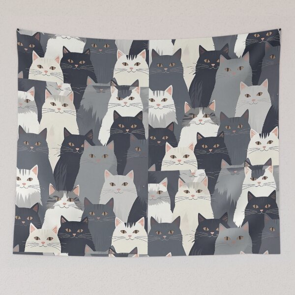 Item preview, Gray cat pattern designed and sold by PatronesKawai.
