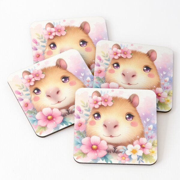 Item preview, Capybara Flowers Watercolor designed and sold by Uhppina.