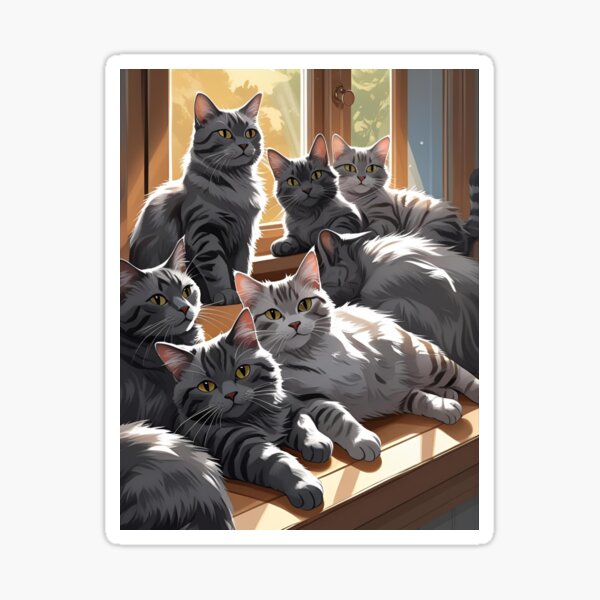 Item preview, Gray cat pattern designed and sold by PatronesKawai.