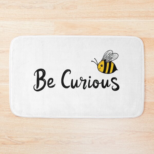 Item preview, Be Curious text with cute bee illustration designed and sold by olenapetol.