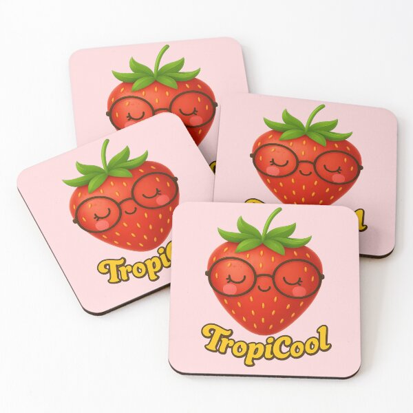 Item preview, TropiCool – Fraise Kawaii avec Lunettes Rigolotes designed and sold by TastefulDesigns.