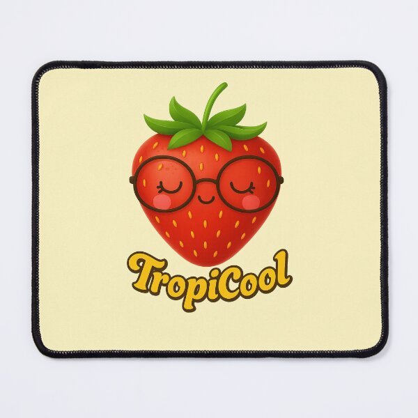 Item preview, TropiCool – Fraise Kawaii avec Lunettes Rigolotes designed and sold by TastefulDesigns.