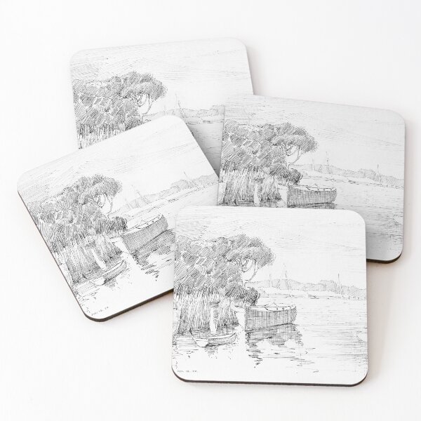 Item preview, "Launceston, 1920” by Mary Manson – Historic Tamar River Scene - white designed and sold by SwedishSisters.