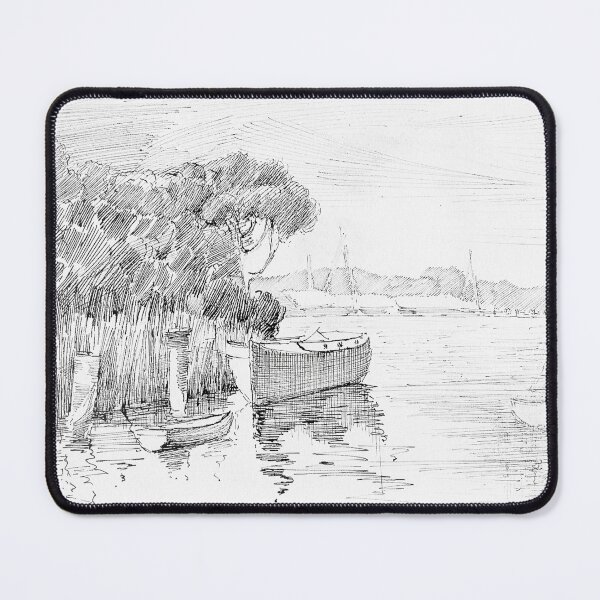 Item preview, "Launceston, 1920” by Mary Manson – Historic Tamar River Scene - white designed and sold by SwedishSisters.