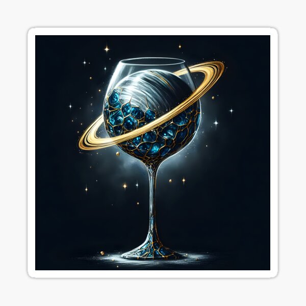 Item preview, Saturn Wine Glass, Ai Generated Art  designed and sold by Anna Chidiac.