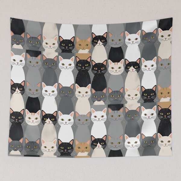 Item preview, Gray cat pattern designed and sold by PatronesKawai.