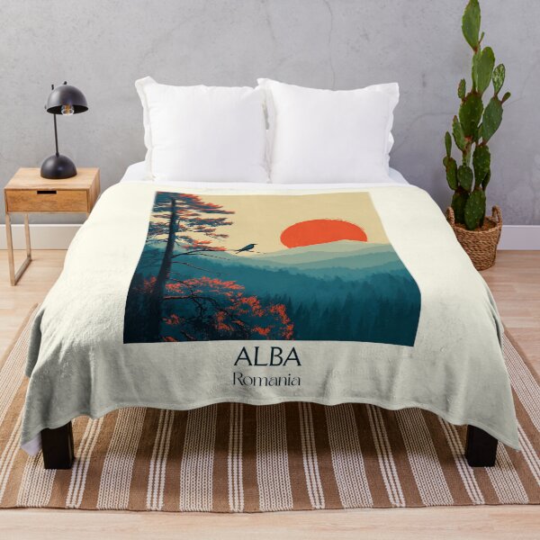 Item preview, Alba Romania Travel Poster | Minimalist Sunset & Mountain Art designed and sold by TuncGK.