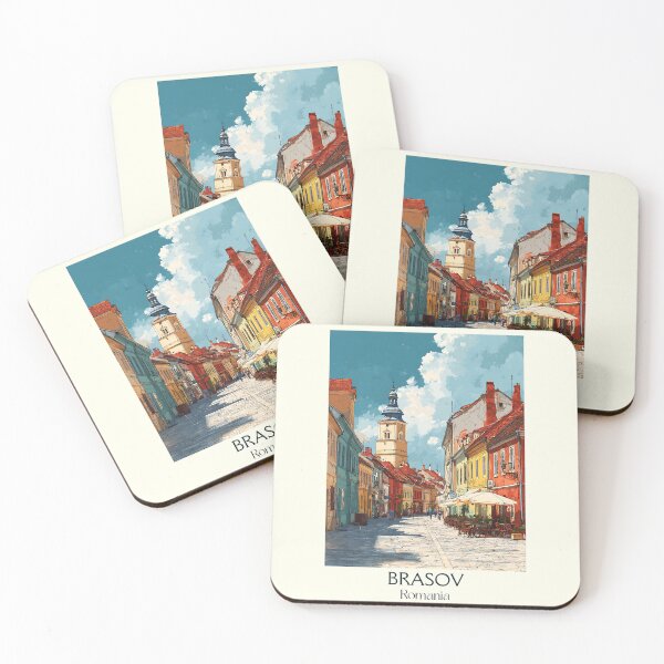 Item preview, Brașov Romania Poster | Colorful Old Town Transylvania Art designed and sold by TuncGK.