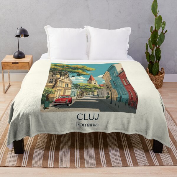 Item preview, Cluj-Napoca Romania Poster | Transylvania City & Vintage Car Art designed and sold by TuncGK.