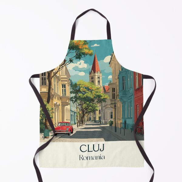 Item preview, Cluj-Napoca Romania Poster | Transylvania City & Vintage Car Art designed and sold by TuncGK.